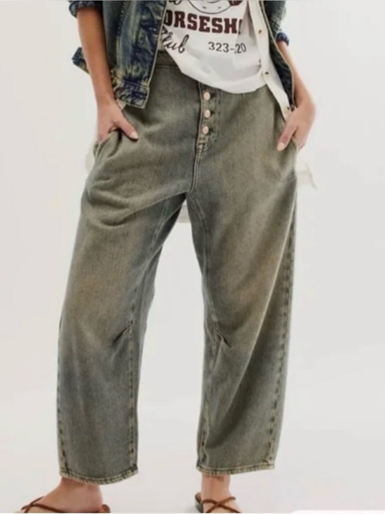 We The Free Denim - We The Free Osaka Barrel Jean Spearmint